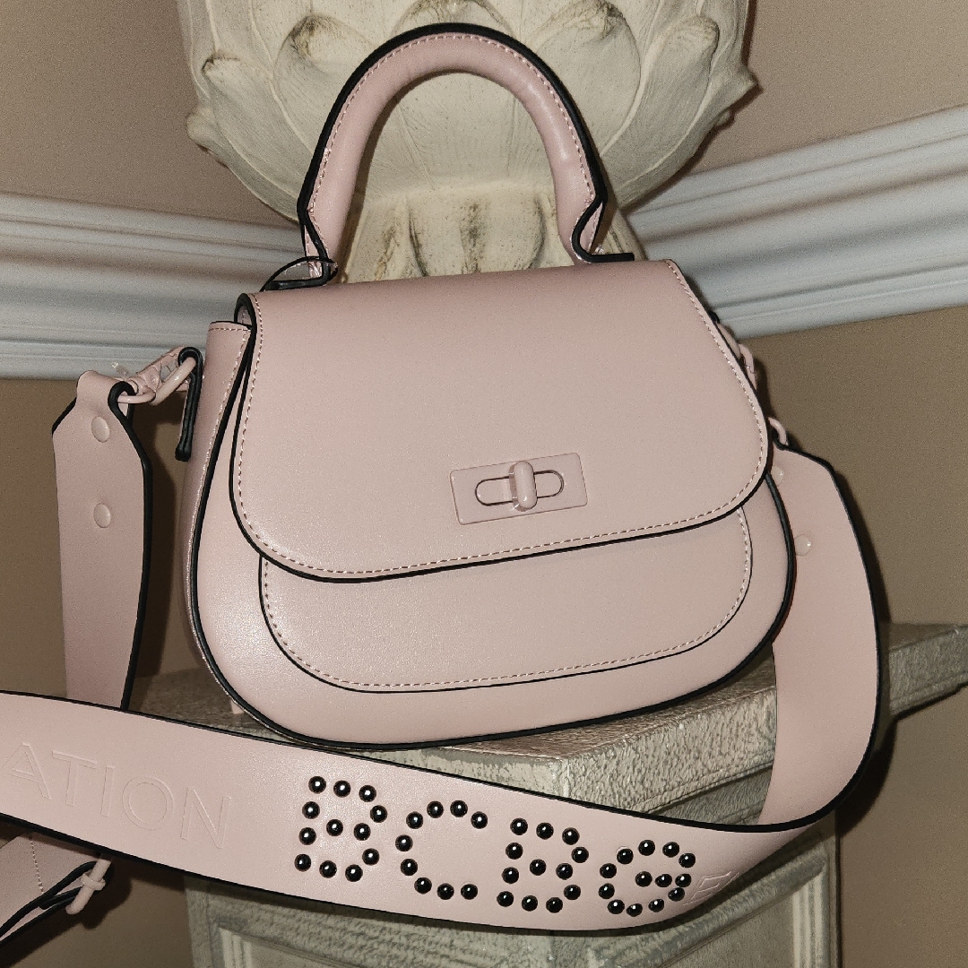 Bcbg Blush Mini Bag With Studded Strap Dusty Rose Shoulder Bag